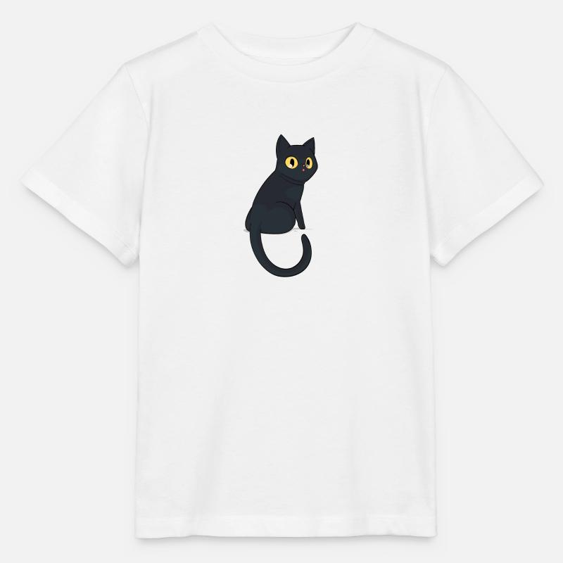 Schwarze Katze - Stanley/Stella Kinder T-Shirt MINI CREATOR  - Weiß
