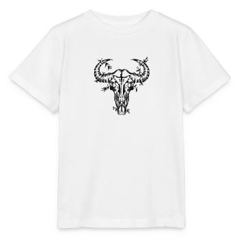 Crâne de buffle - T-shirt bio MINI CREATOR Stanley/Stella Enfant - blanc - Devant - Maike (125cm)