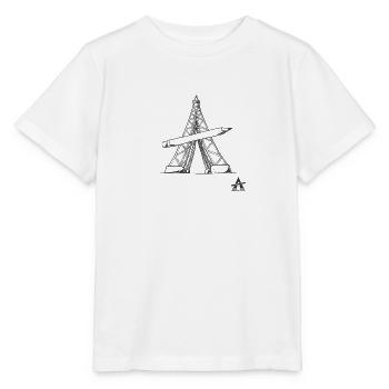Eiffel tower Pencil - Stanley/Stella MINI CREATOR Kids’ T-Shirt - white - Front - Maike (125cm)