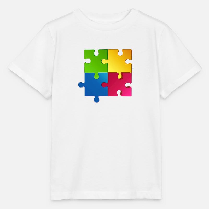 puzzle - T-shirt bio MINI CREATOR Stanley/Stella Enfant - blanc