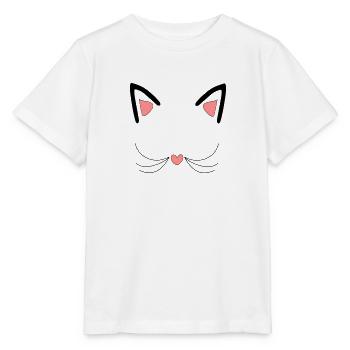 Chat, oreilles de chat - T-shirt bio MINI CREATOR Stanley/Stella Enfant - blanc - Devant - Maike (125cm)