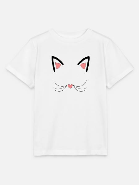 Katze, Katzenohren - Stanley/Stella Kinder T-Shirt MINI CREATOR - Weiß