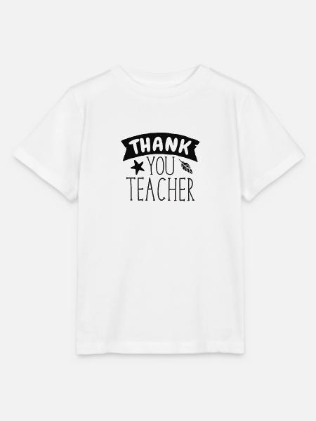 Danke Lehrergeschenk mit Banner - Stanley/Stella Kinder T-Shirt MINI CREATOR  - Weiß