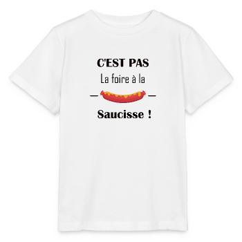 C'est pas la foire à la saucisse idée cadeau drôle - T-shirt bio MINI CREATOR Stanley/Stella Enfant - blanc - Devant - Maike (125cm)