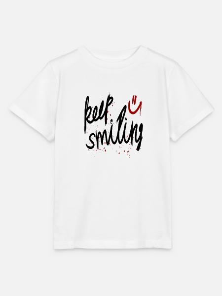 keep smiling - Stanley/Stella Kinder T-Shirt MINI CREATOR - Weiß