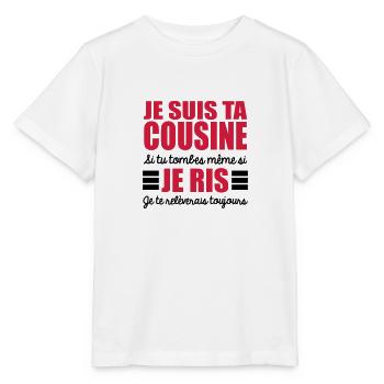 je suis ta cousine si tu tombes je te relèverais - T-shirt bio MINI CREATOR Stanley/Stella Enfant - blanc - Devant - Maike (125cm)