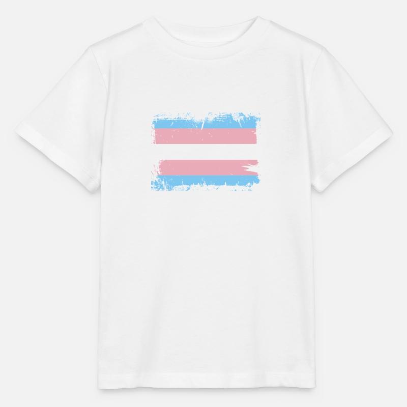 Drapeau de la fierté trans - T-shirt bio MINI CREATOR Stanley/Stella Enfant - blanc
