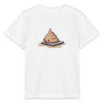 sweet poo on a Phone - Stanley/Stella Kinder T-Shirt MINI CREATOR  - Weiß - Vorne - Maike (125cm)
