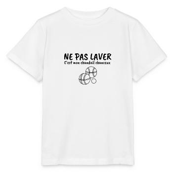 ne pas laver mon chandail chanceux pétanque - T-shirt bio MINI CREATOR Stanley/Stella Enfant - blanc - Devant - Maike (125cm)