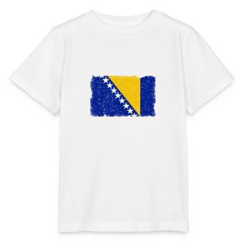 Bosnien und Herzegowina Bosnische Flagge Vintage - Stanley/Stella Kinder T-Shirt MINI CREATOR  - Weiß - Vorne - Maike (125cm)