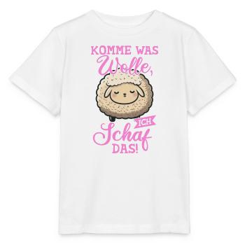 Schaf Hirte Wolle Lustiger Spruch Positiv Bauer - Stanley/Stella Kinder T-Shirt MINI CREATOR  - Weiß - Vorne - Maike (125cm)