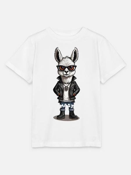 Cooles Lama - Stanley/Stella Kinder T-Shirt MINI CREATOR  - Weiß
