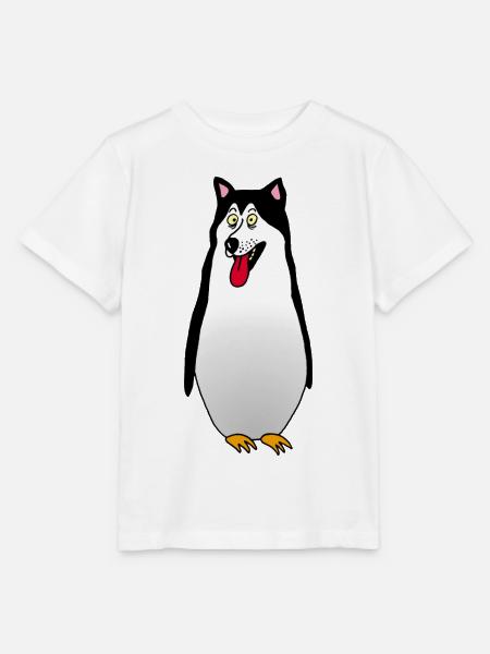 Pinguin Hund - Stanley/Stella Kinder T-Shirt MINI CREATOR  - Weiß