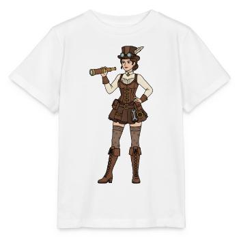 Femme Steampunk - T-shirt bio MINI CREATOR Stanley/Stella Enfant - blanc - Devant - Maike (125cm)