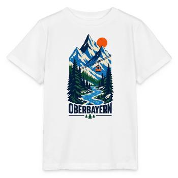 Oberbayern Bergpanorama mit Seilbahn - Stanley/Stella Kinder T-Shirt MINI CREATOR  - Weiß - Vorne - Maike (125cm)