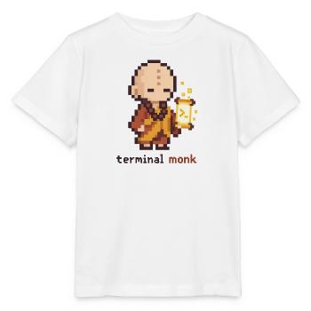 Pixelmönch mit Laterne - Stanley/Stella Kinder T-Shirt MINI CREATOR  - Weiß - Vorne - Maike (125cm)