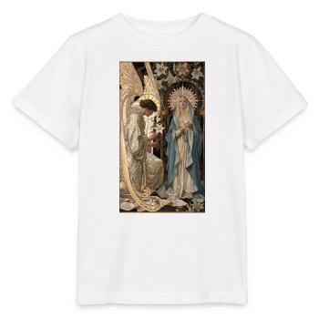 Engel und Jungfrau in Gold Blau - Stanley/Stella Kinder T-Shirt MINI CREATOR  - Weiß - Vorne - Maike (125cm)