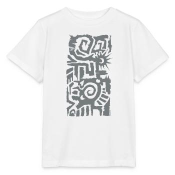 Abstrakte Sonnen-Spiral-Geometrie - Stanley/Stella Kinder T-Shirt MINI CREATOR  - Weiß - Vorne - Maike (125cm)