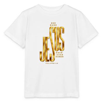 Der Name Jesus hat Kraft Jesus Geschenkidee - Stanley/Stella Kinder T-Shirt MINI CREATOR  - Weiß - Vorne - Maike (125cm)