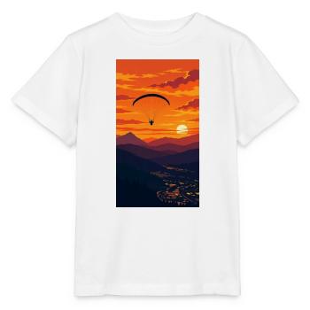 Sonnenuntergang Paraglider über Bergkette - Stanley/Stella Kinder T-Shirt MINI CREATOR  - Weiß - Vorne - Maike (125cm)