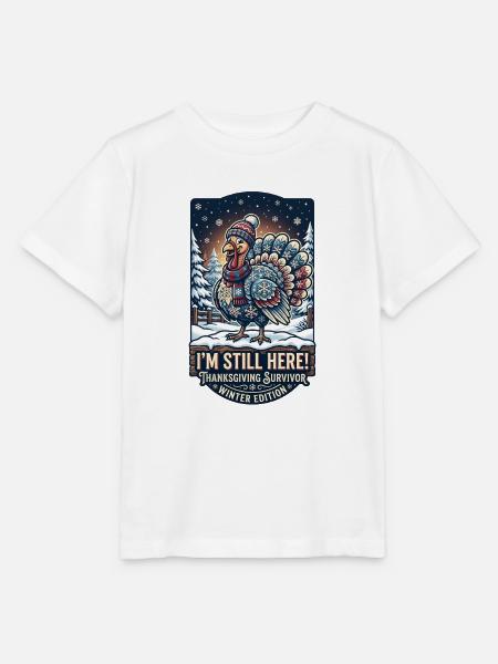 Thanksgiving Survivor - Winter Turkey - Stanley/Stella Kinder T-Shirt MINI CREATOR - Weiß