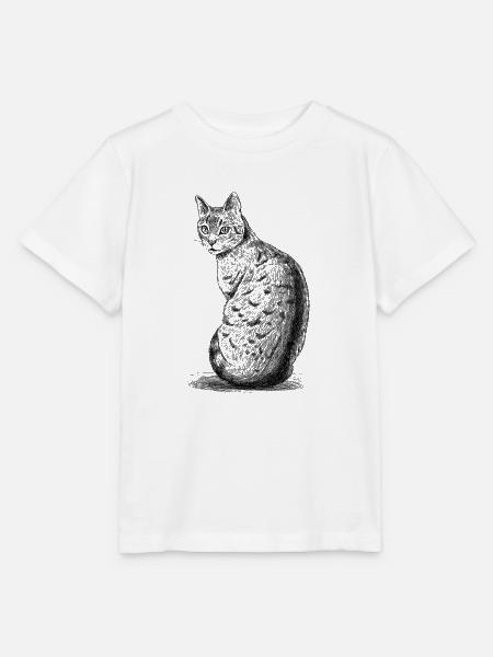 Katze_schaut_nach_hinten - Stanley/Stella Kinder T-Shirt MINI CREATOR - Weiß