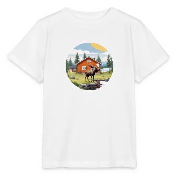 Nature Vie Suède Logo Orignal Blog Maison Nature - T-shirt bio MINI CREATOR Stanley/Stella Enfant - blanc - Devant - Maike (125cm)