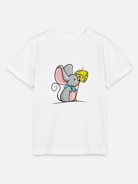 Maus mit Käse - Stanley/Stella Kinder T-Shirt MINI CREATOR  - Weiß