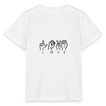 Love Langue des signes - T-shirt bio MINI CREATOR Stanley/Stella Enfant - blanc - Devant - Maike (125cm)