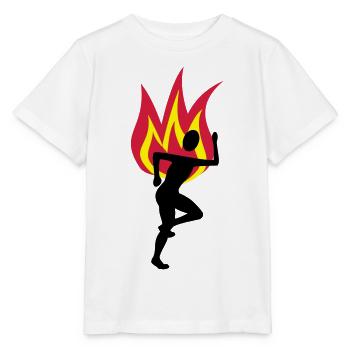 Jogger Feuer Flammen - Stanley/Stella Kinder T-Shirt MINI CREATOR  - Weiß - Vorne - Maike (125cm)