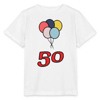 50. 50 ANS. 50e ANNIVERSAIRE. ANNIVERSAIRE 50 ANS. - T-shirt bio MINI CREATOR Stanley/Stella Enfant - blanc - Devant - Maike (125cm)