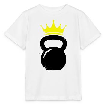 Kugelhantel Krone Gym Logo - Stanley/Stella Kinder T-Shirt MINI CREATOR  - Weiß - Vorne - Maike (125cm)