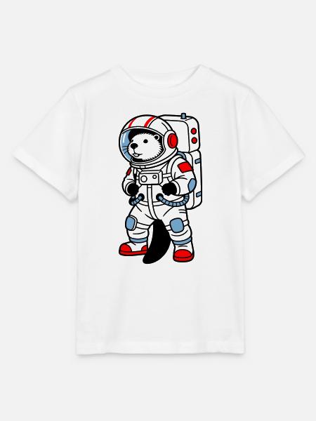 Biber im Raumanzug - Stanley/Stella Kinder T-Shirt MINI CREATOR  - Weiß