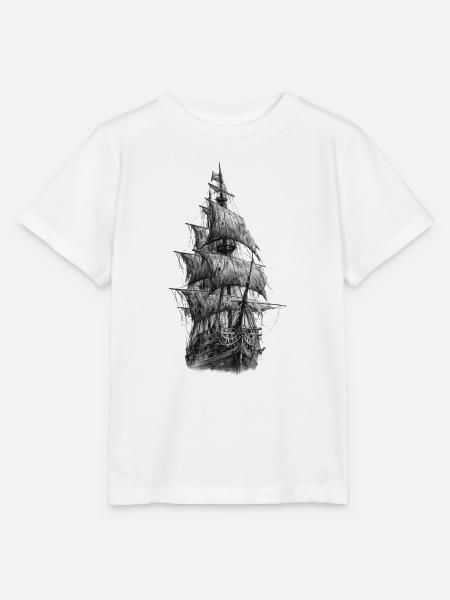 Piratenschiff Gothic Graphic - Stanley/Stella Kinder T-Shirt MINI CREATOR - Weiß