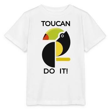 Abstrakter Tukan TOUCAN DO IT - Stanley/Stella Kinder T-Shirt MINI CREATOR  - Weiß - Vorne - Maike (125cm)
