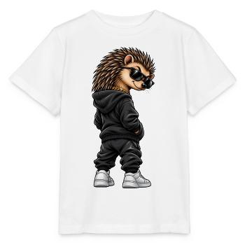 Igel im Streetstyle – Frecher Gangster-Look - Stanley/Stella Kinder T-Shirt MINI CREATOR  - Weiß - Vorne - Maike (125cm)