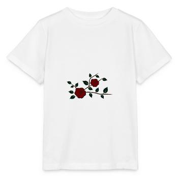 Rosenzweig mit Blüten - Stanley/Stella Kinder T-Shirt MINI CREATOR  - Weiß - Vorne - Maike (125cm)