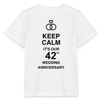 42 - Birthday Wedding - Marriage - Love - Stanley/Stella Kinder T-Shirt MINI CREATOR  - Weiß - Vorne - Maike (125cm)