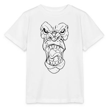 Gorille en colère à dos argenté - T-shirt bio MINI CREATOR Stanley/Stella Enfant - blanc - Devant - Maike (125cm)