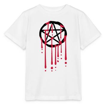 Blut Tropfen Pentagramm - Stanley/Stella Kinder T-Shirt MINI CREATOR  - Weiß - Vorne - Maike (125cm)