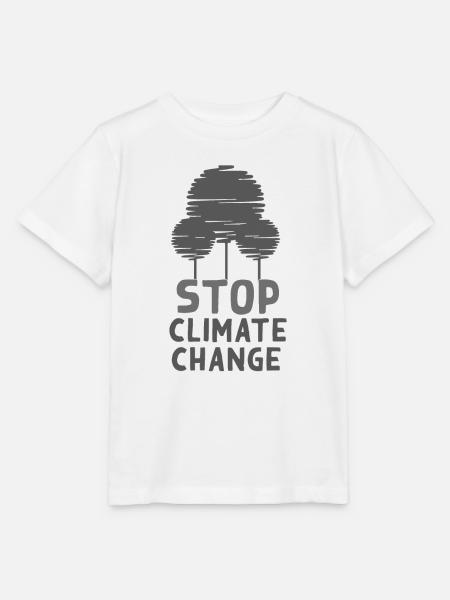 Stop Climate Change - Stanley/Stella Kinder T-Shirt MINI CREATOR - Weiß