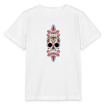 Mexikanischer Schädel - Stanley/Stella Kinder T-Shirt MINI CREATOR  - Weiß - Vorne - Maike (125cm)