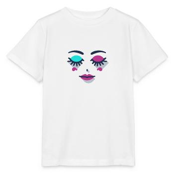 Yeux Dormants Visage Féminin Abstrait - T-shirt bio MINI CREATOR Stanley/Stella Enfant - blanc - Devant - Maike (125cm)