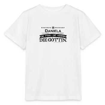 geburtstag legende goettin Daniela - Stanley/Stella Kinder T-Shirt MINI CREATOR  - Weiß - Vorne - Maike (125cm)