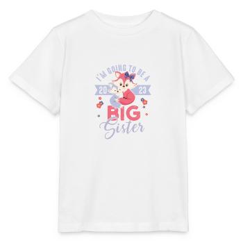 Je vais être big sister 2023 Fox Baby Girl - T-shirt bio MINI CREATOR Stanley/Stella Enfant - blanc - Devant - Maike (125cm)