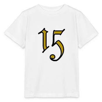 15. 15 JAHRE. 15. JAHRESTAG. 15-JÄHRIGES JUBILÄUM. - Stanley/Stella Kinder T-Shirt MINI CREATOR  - Weiß - Vorne - Maike (125cm)