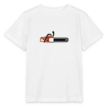 Scie à chaine - T-shirt bio MINI CREATOR Stanley/Stella Enfant - blanc - Devant - Maike (125cm)