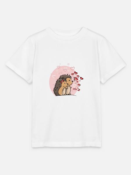 Igel Paar Liebe mit Herzen - Stanley/Stella Kinder T-Shirt MINI CREATOR - Weiß