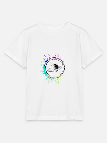 Saturn Icon symbol - Stanley/Stella Kinder T-Shirt MINI CREATOR - Weiß