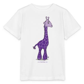 Girafe pourpre - T-shirt bio MINI CREATOR Stanley/Stella Enfant - blanc - Devant - Maike (125cm)